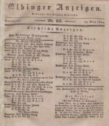 Elbinger Anzeigen, Nr. 23. Sonnabend, 22. März 1834