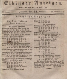 Elbinger Anzeigen, Nr. 24. Mittwoch, 26. März 1834