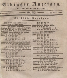 Elbinger Anzeigen, Nr. 25. Sonnabend, 29. März 1834