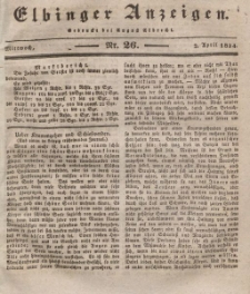 Elbinger Anzeigen, Nr. 26. Mittwoch, 2. April 1834
