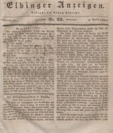 Elbinger Anzeigen, Nr. 28. Mittwoch, 9. April 1834