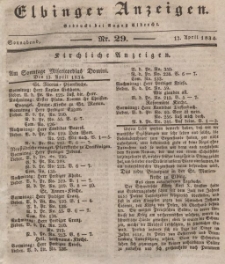 Elbinger Anzeigen, Nr. 29. Sonnabend, 12. April 1834