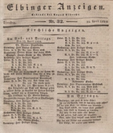 Elbinger Anzeigen, Nr. 32. Dienstag, 22. April 1834