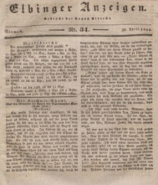 Elbinger Anzeigen, Nr. 34. Mittwoch, 30. April 1834