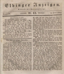 Elbinger Anzeigen, Nr. 44. Mittwoch, 4. Juni 1834