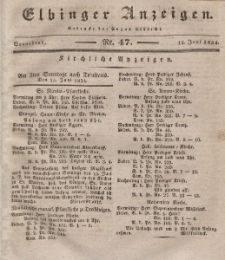 Elbinger Anzeigen, Nr. 47. Sonnabend, 14. Juni 1834