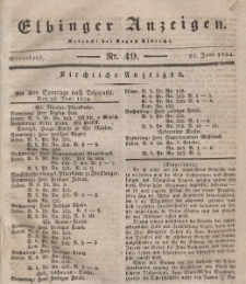 Elbinger Anzeigen, Nr. 49. Sonnabend, 21. Juni 1834
