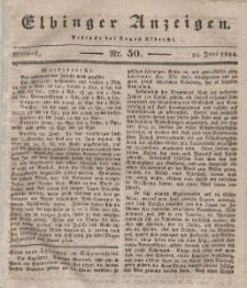Elbinger Anzeigen, Nr. 50. Mittwoch, 25. Juni 1834