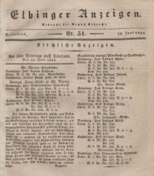 Elbinger Anzeigen, Nr. 51. Sonnabend, 28. Juni 1834