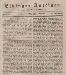 Elbinger Anzeigen, Nr. 58. Mittwoch, 23. Juli 1834