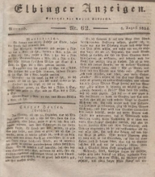 Elbinger Anzeigen, Nr. 62. Mittwoch, 6. August 1834