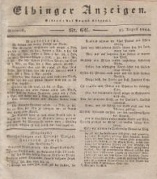 Elbinger Anzeigen, Nr. 66. Mittwoch, 20. August 1834