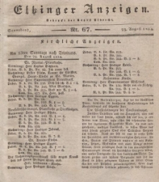 Elbinger Anzeigen, Nr. 67. Sonnabend, 23. August 1834