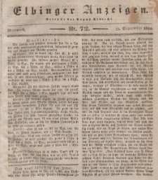 Elbinger Anzeigen, Nr. 72. Mittwoch, 10. September 1834