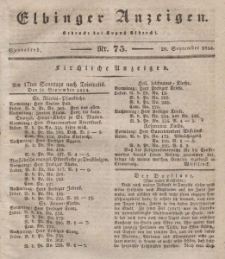 Elbinger Anzeigen, Nr. 75. Sonnabend, 20. September 1834