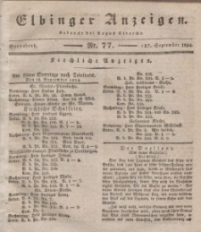 Elbinger Anzeigen, Nr. 77. Sonnabend, 27. September 1834
