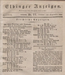 Elbinger Anzeigen, Nr. 77. Sonnabend, 27. September 1834