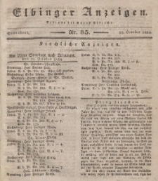 Elbinger Anzeigen, Nr. 85. Sonnabend, 25. Oktober 1834