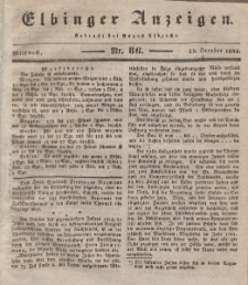Elbinger Anzeigen, Nr. 86. Mittwoch, 29. Oktober 1834