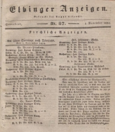Elbinger Anzeigen, Nr. 87. Sonnabend, 1. November 1834
