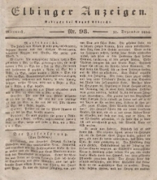 Elbinger Anzeigen, Nr. 98. Mittwoch, 10. Dezember 1834