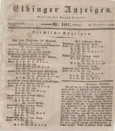 Elbinger Anzeigen, Nr. 101. Sonnabend, 20. Dezember 1834