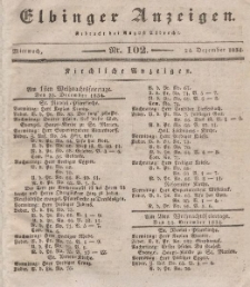 Elbinger Anzeigen, Nr. 102. Mittwoch, 24. Dezember 1834