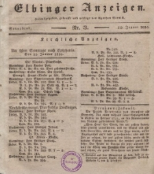 Elbinger Anzeigen, Nr. 3. Sonnabend, 10. Januar 1835