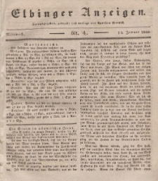 Elbinger Anzeigen, Nr. 4. Mittwoch, 14. Januar 1835