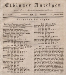 Elbinger Anzeigen, Nr. 5. Sonnabend, 17. Januar 1835