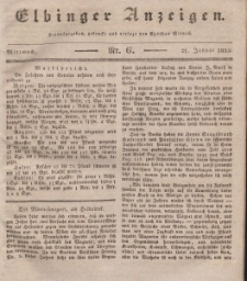 Elbinger Anzeigen, Nr. 6. Mittwoch, 21. Januar 1835