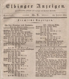 Elbinger Anzeigen, Nr. 7. Sonnabend, 24. Januar 1835