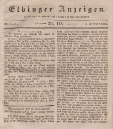 Elbinger Anzeigen, Nr. 10. Mittwoch, 4. Februar 1835
