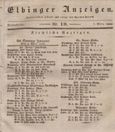 Elbinger Anzeigen, Nr. 19. Sonnabend, 7. März 1835