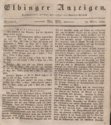 Elbinger Anzeigen, Nr. 20. Mittwoch, 11. März 1835