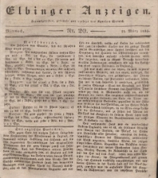 Elbinger Anzeigen, Nr. 20. Mittwoch, 11. März 1835