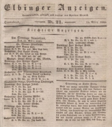 Elbinger Anzeigen, Nr. 21. Sonnabend, 14. März 1835