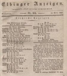 Elbinger Anzeigen, Nr. 23. Sonnabend, 21. März 1835