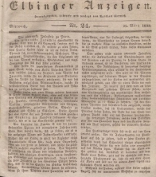 Elbinger Anzeigen, Nr. 24. Mittwoch, 25. März 1835