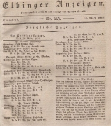 Elbinger Anzeigen, Nr. 25. Sonnabend, 28. März 1835