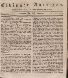 Elbinger Anzeigen, Nr. 28. Mittwoch, 8. April 1835