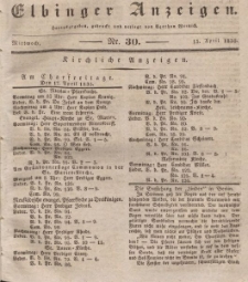 Elbinger Anzeigen, Nr. 30. Mittwoch, 15. April 1835