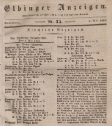 Elbinger Anzeigen, Nr. 35. Sonnabend, 2. Mai 1835