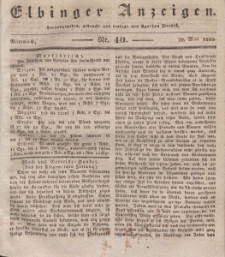 Elbinger Anzeigen, Nr. 40. Mittwoch, 20. Mai 1835