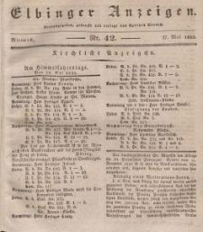 Elbinger Anzeigen, Nr. 42. Mittwoch, 27. Mai 1835