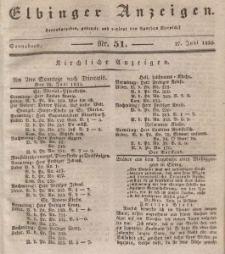 Elbinger Anzeigen, Nr. 51. Sonnabend, 27. Juni 1835