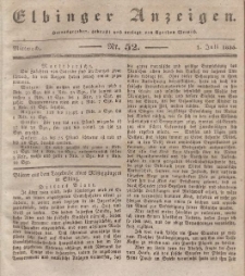 Elbinger Anzeigen, Nr. 52. Mittwoch, 1. Juli 1835