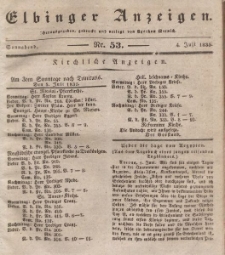 Elbinger Anzeigen, Nr. 53. Sonnabend, 4. Juli 1835
