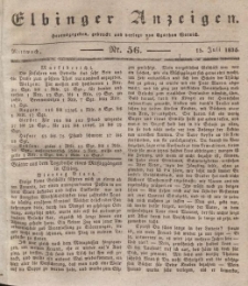 Elbinger Anzeigen, Nr. 56. Mittwoch, 15. Juli 1835
