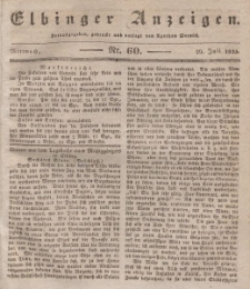 Elbinger Anzeigen, Nr. 60. Mittwoch, 29. Juli 1835